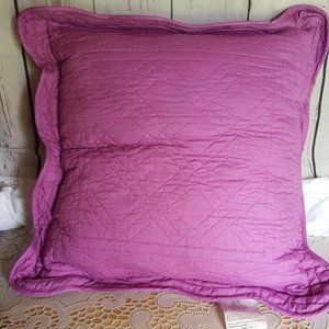 Square Throw Pillow 16 X 16 Purple Embroidered